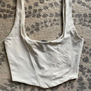 Ivory Cropped Tank Top- TAGS ON